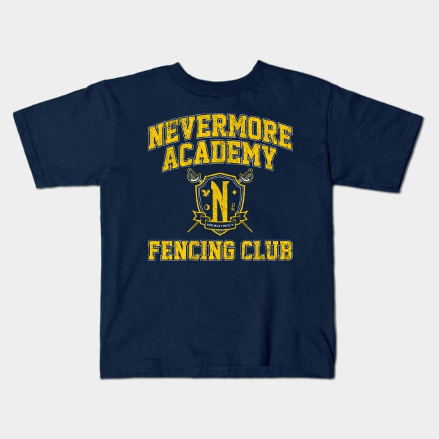 Nevermore Fencing Club Kids T-Shirt by huckblade